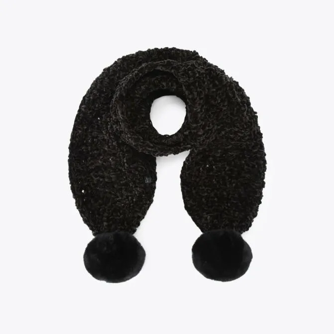 Kurt Geiger Scarves and Gloves Chunky Chenille Scarf Black 8211 Women
