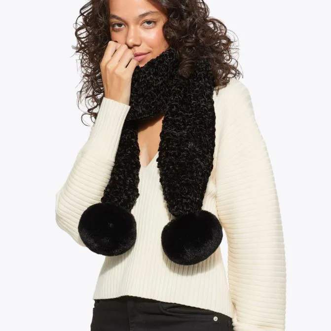 Kurt Geiger Scarves and Gloves Chunky Chenille Scarf Black 8211 Women
