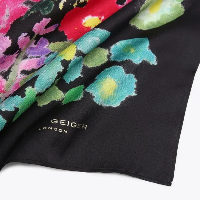 Kurt Geiger Scarves and Gloves Large Square Scarf Black Green 8211 Women