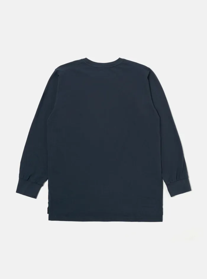 LS Tee In Navy Organic Jersey Men Universal Works Tees