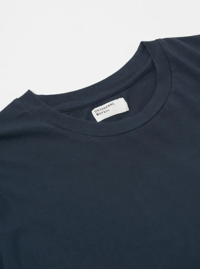 LS Tee In Navy Organic Jersey Men Universal Works Tees