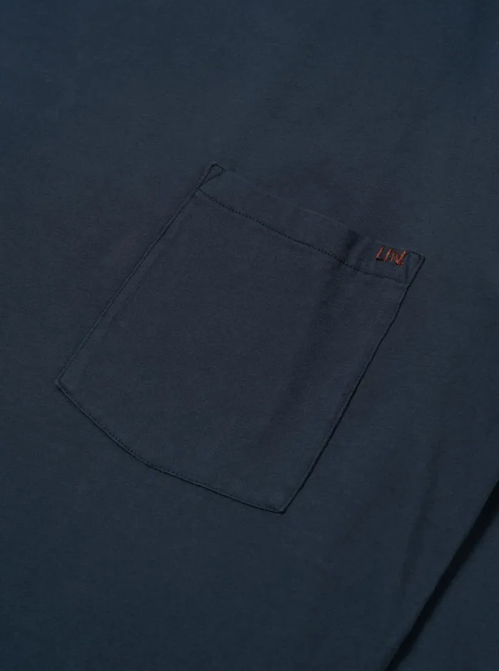LS Tee In Navy Organic Jersey Men Universal Works Tees