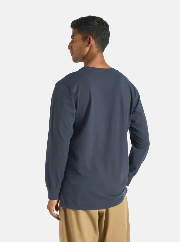 LS Tee In Navy Organic Jersey Men Universal Works Tees