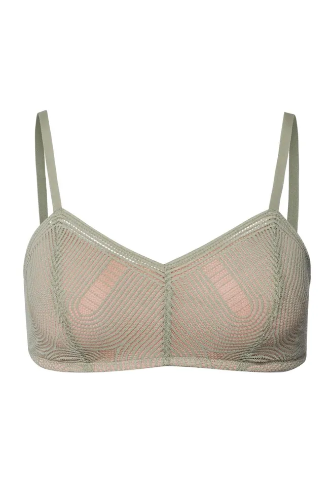 Lace Bralette Crystal Green Women HANRO Wireless Bras