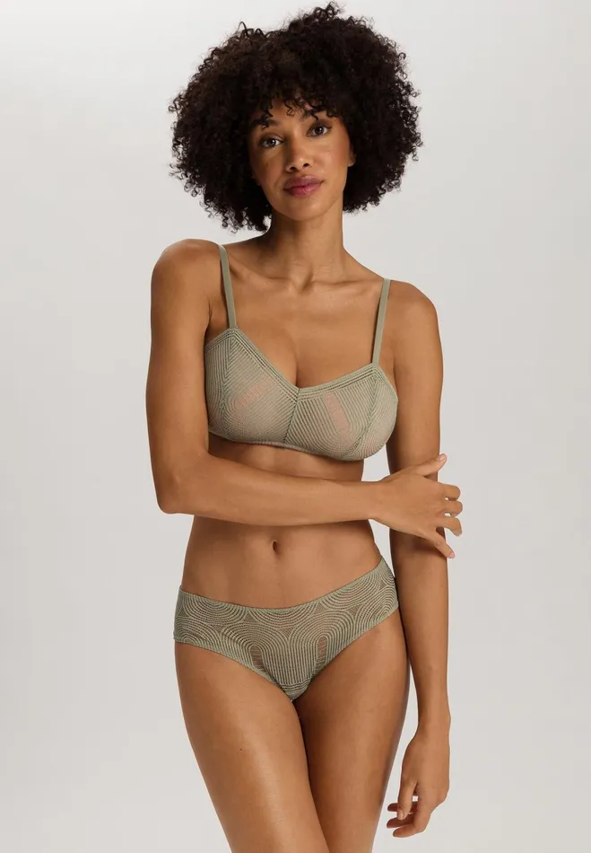 Lace Bralette Crystal Green Women HANRO Wireless Bras
