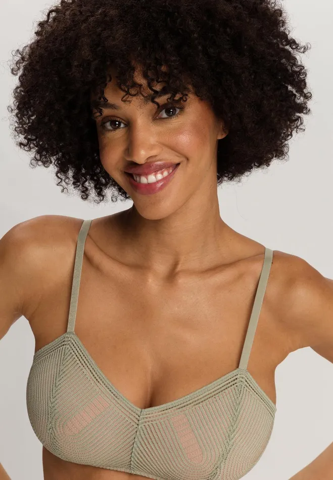Lace Bralette Crystal Green Women HANRO Wireless Bras