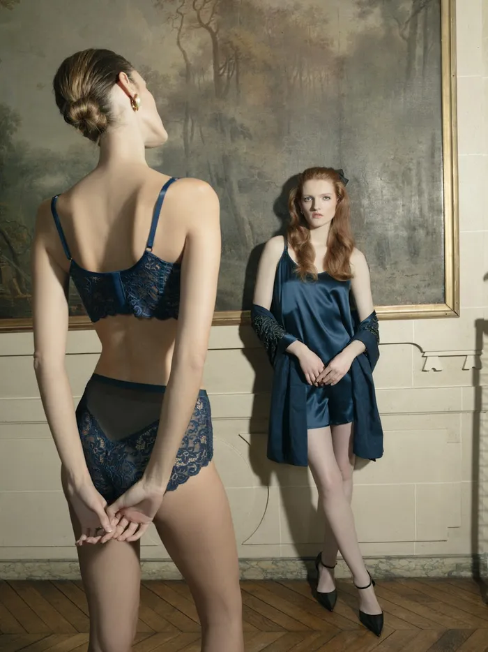 Lace Full Brief Mystic Blue Women HANRO Full Briefs