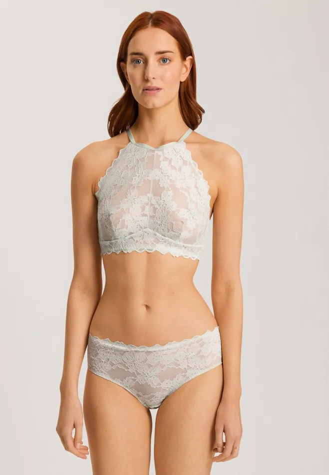 Lace Halter Neck Bralette White Sage Women HANRO Wireless Bras