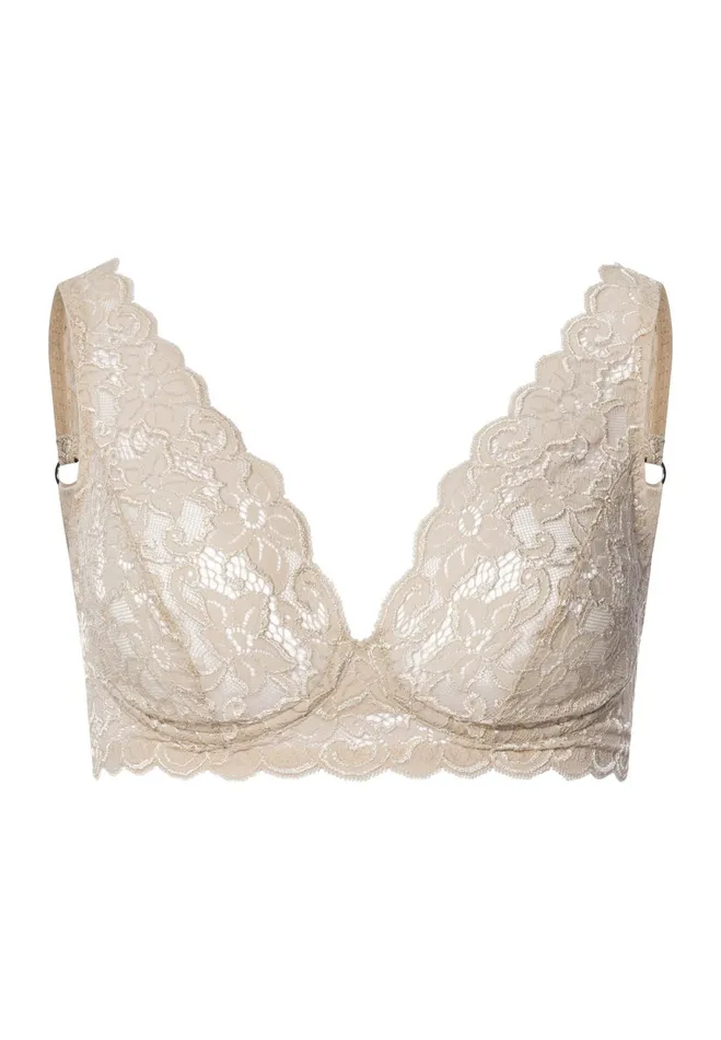 Lace Soft Cup Bra Iced Cappuccino Women HANRO Wireless Bras