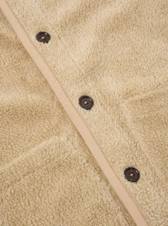 Lancaster Gilet In Stone Mountain Fleece Men Universal Works Waistcoats and Gilets