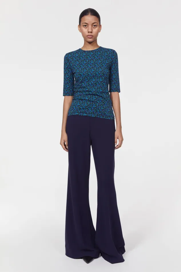 Lancelot Floral Jersey Top Black Cobalt Women Rodebjer Tops