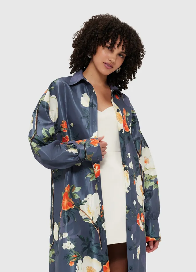 LEO LIN Madeline Coat Dress 8211 Pear Blossom Print Women Coats and Jackets