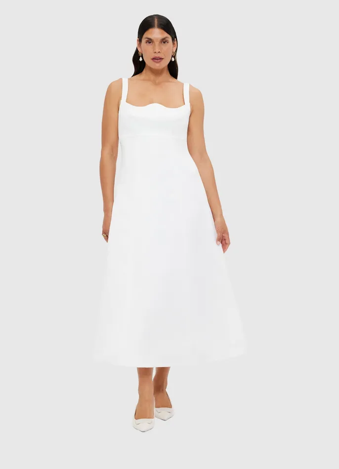 LEO LIN Odette Midi Dress 8211 Snow Women Dresses and Jumpsuits