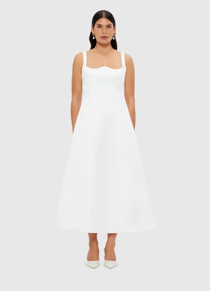 LEO LIN Odette Midi Dress 8211 Snow Women Dresses and Jumpsuits