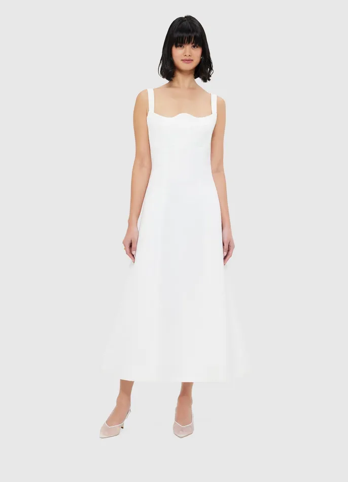 LEO LIN Odette Midi Dress 8211 Snow Women Dresses and Jumpsuits