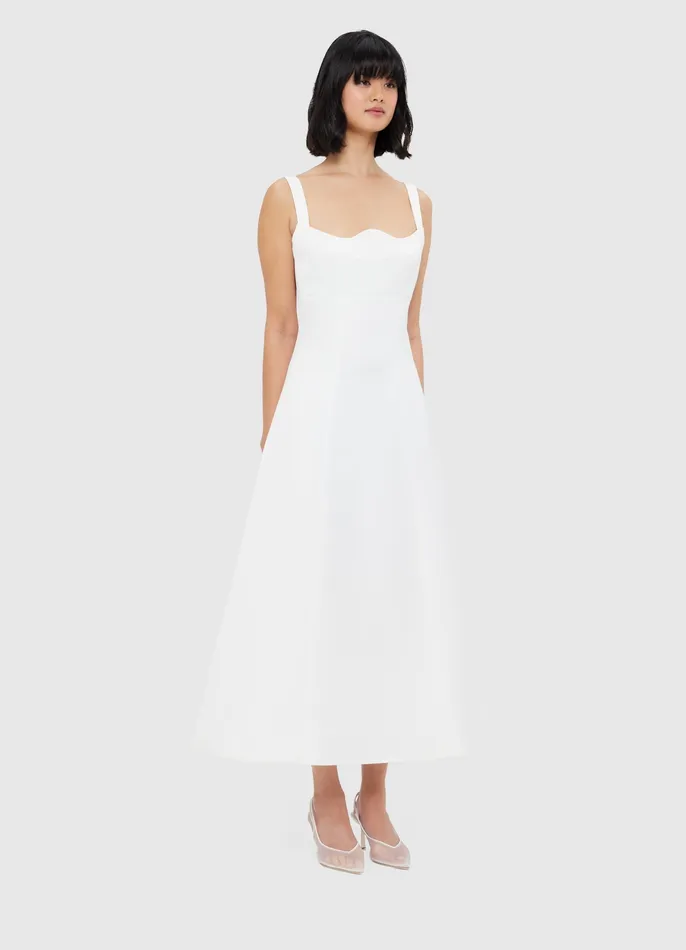 LEO LIN Odette Midi Dress 8211 Snow Women Dresses and Jumpsuits