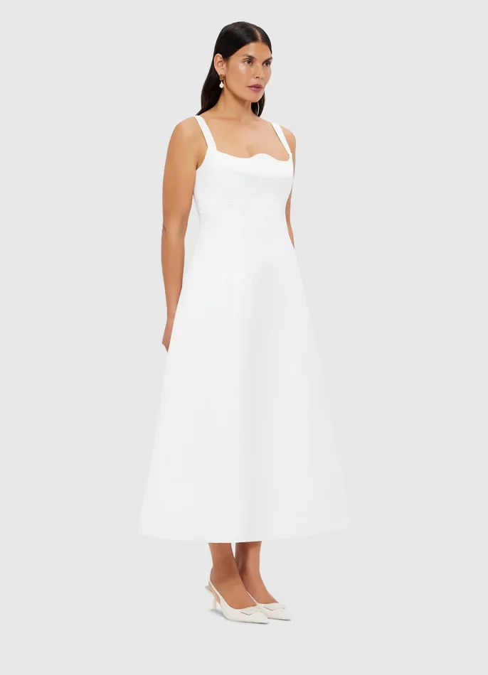 LEO LIN Odette Midi Dress 8211 Snow Women Dresses and Jumpsuits