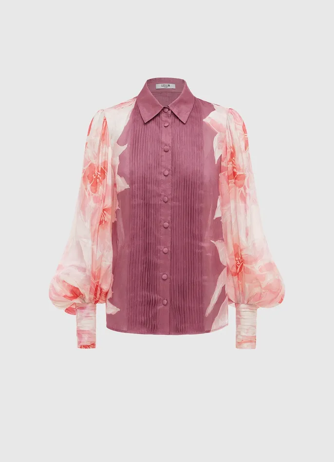 LEO LIN Tops and Shirts Women Cambridge Blouse 8211 Orient Print in Hibiscus