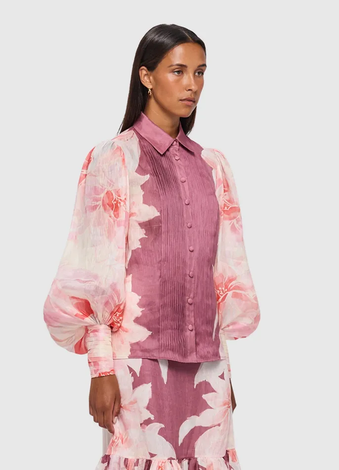 LEO LIN Tops and Shirts Women Cambridge Blouse 8211 Orient Print in Hibiscus