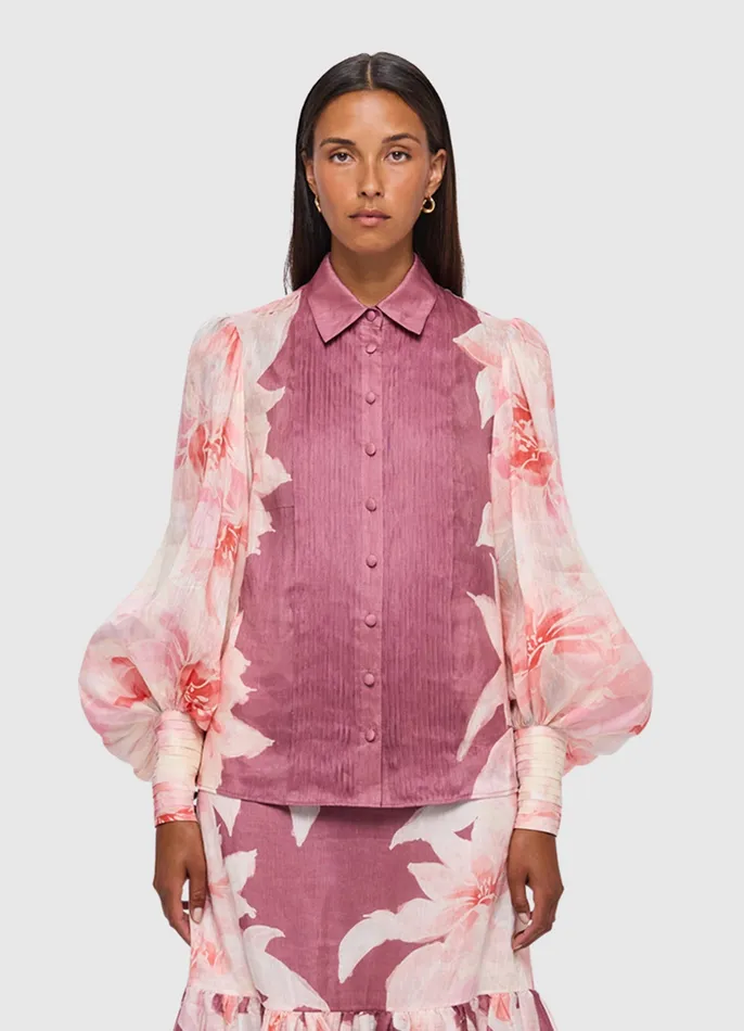 LEO LIN Tops and Shirts Women Cambridge Blouse 8211 Orient Print in Hibiscus