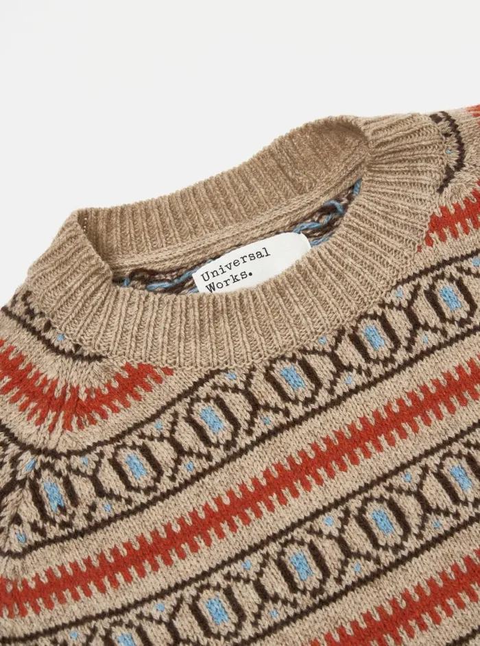 Loose Pocket Crew In Oatmeal Eco Wool Men Universal Works Knitwear