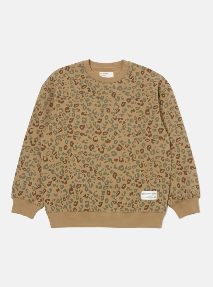 Loose Sweatshirt In Sand Leopard Brush Back Men Universal Works Sweatshirts