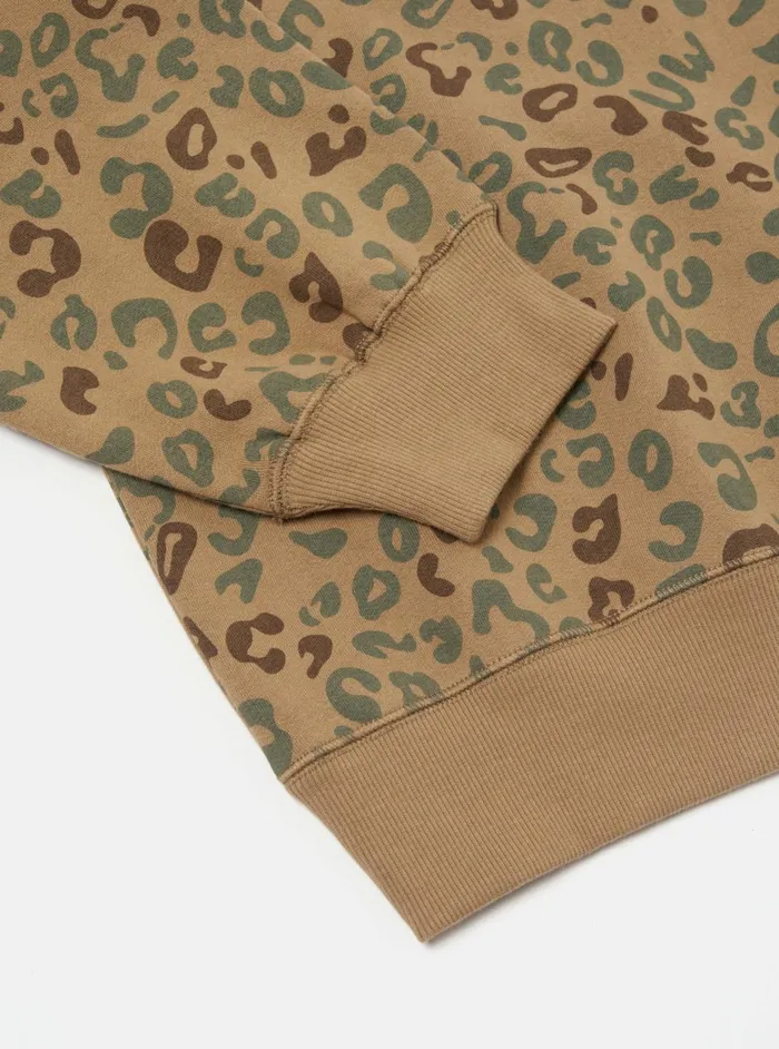 Loose Sweatshirt In Sand Leopard Brush Back Men Universal Works Sweatshirts