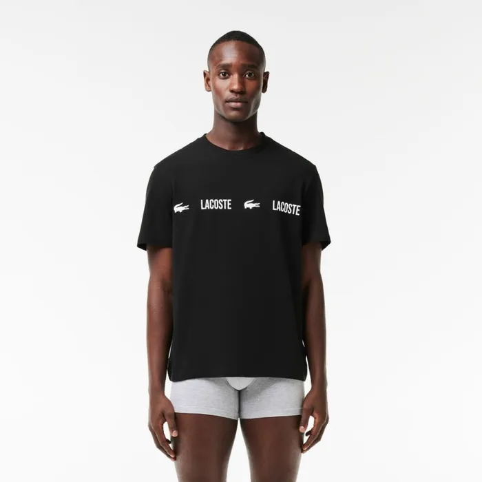 Loungewear and Pajamas Men Lacoste Men039s Branded Jersey Pajama Top Black White 258 Loungewear and Pajamas Men Lacoste Men039s Branded Jersey Pajama Top Black White 258