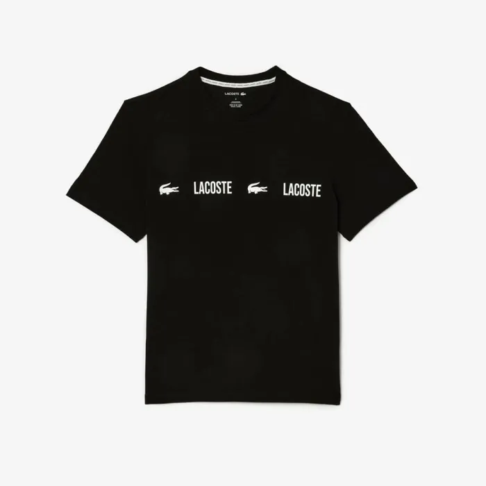 Loungewear and Pajamas Men Lacoste Men039s Branded Jersey Pajama Top Black White 258