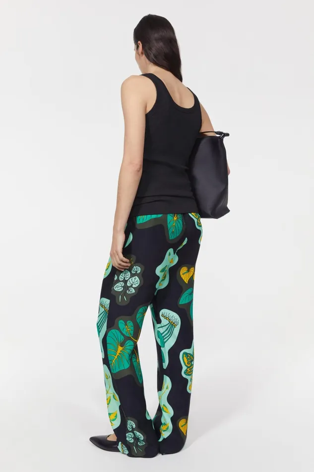 Lunara Leaf Pants Black Women Rodebjer Trousers