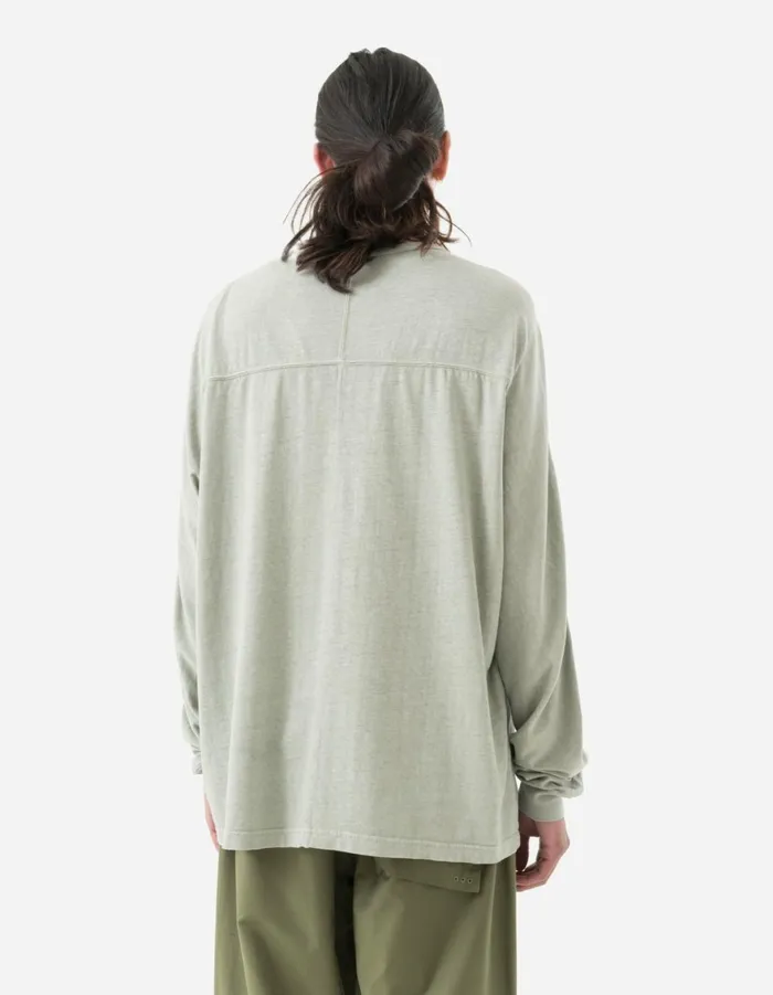 Maharishi Long Sleeve TShirts 5245 Hemp Cross Oversized LS TShirt Sage 8211 Men