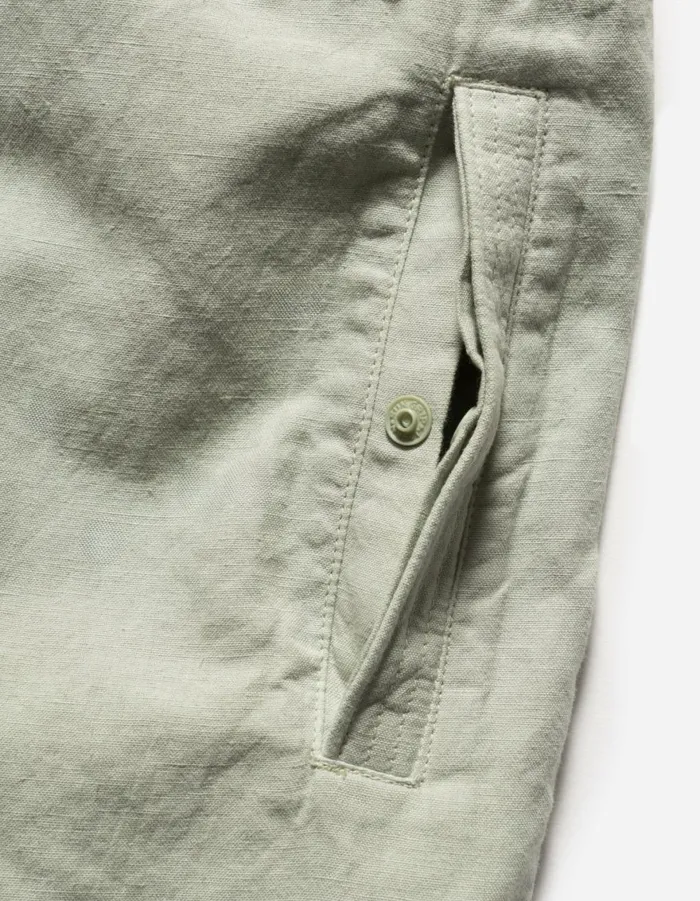 Maharishi Short Sleeve Shirts 6079 Asym Monk Hemp Shirt Sage 8211 Men