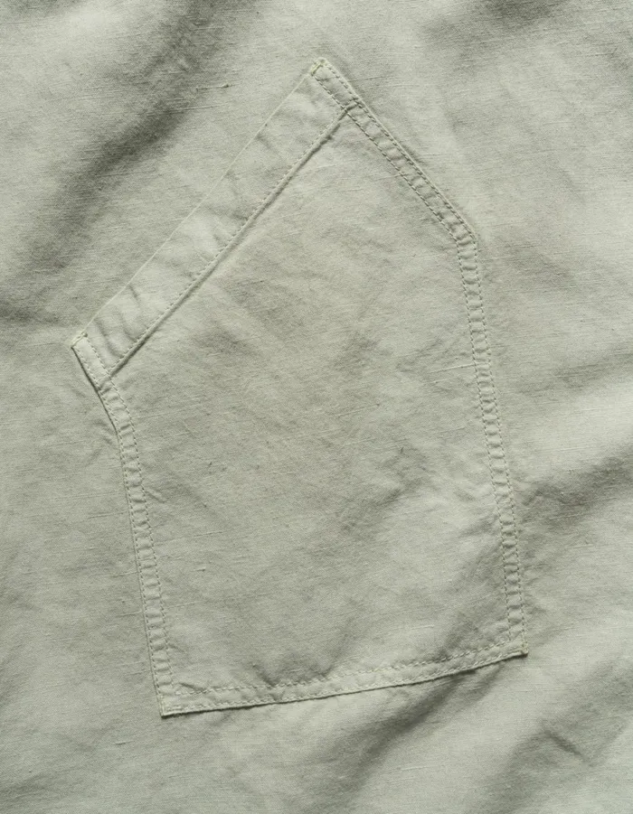 Maharishi Short Sleeve Shirts 6079 Asym Monk Hemp Shirt Sage 8211 Men