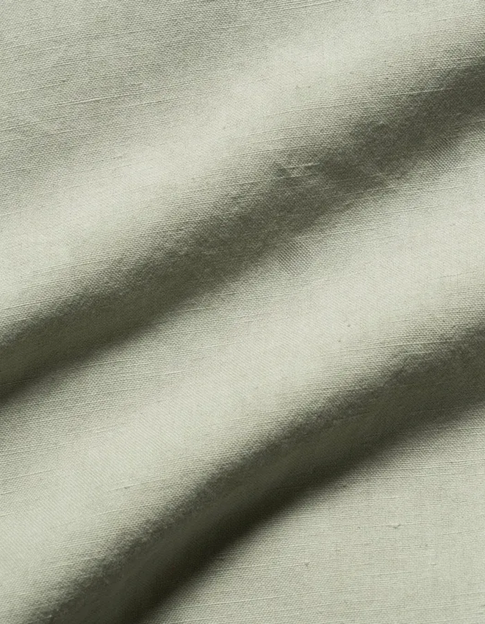 Maharishi Short Sleeve Shirts 6079 Asym Monk Hemp Shirt Sage 8211 Men