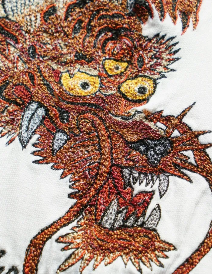 Maharishi Short Sleeve TShirts 6100 Tour Tiger Dragon TShirt White 8211 Men