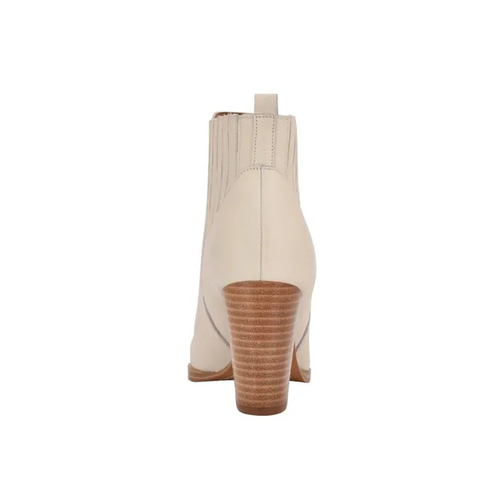 Marc Fisher Booties Women Alva Pointy Toe Bootie Chic Cream Leather