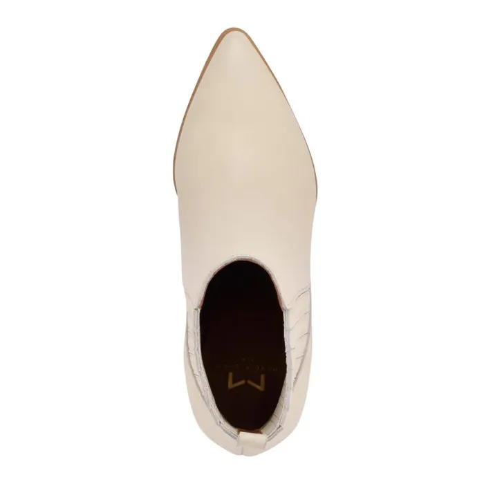 Marc Fisher Booties Women Alva Pointy Toe Bootie Chic Cream Leather