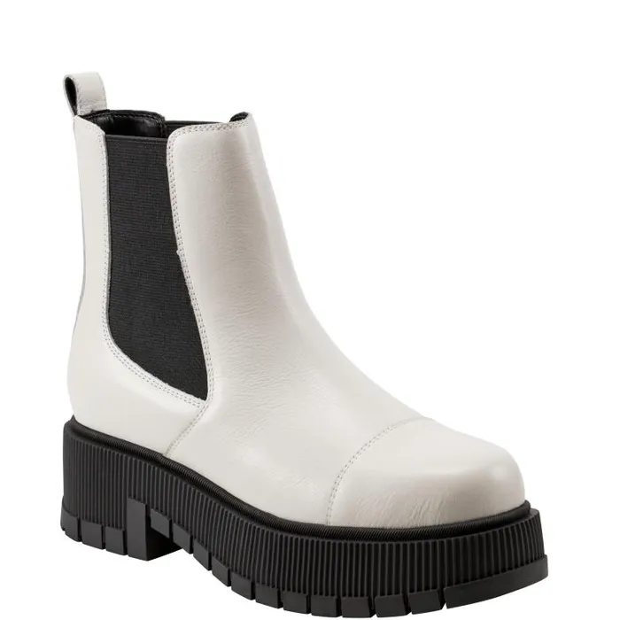 Marc Fisher Booties Women Bermida Lug Sole Bootie Chic Cream Leather