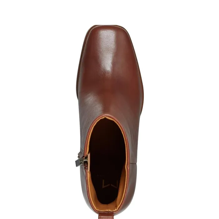 Marc Fisher Booties Women Floria Square Toe Bootie Tan Leather