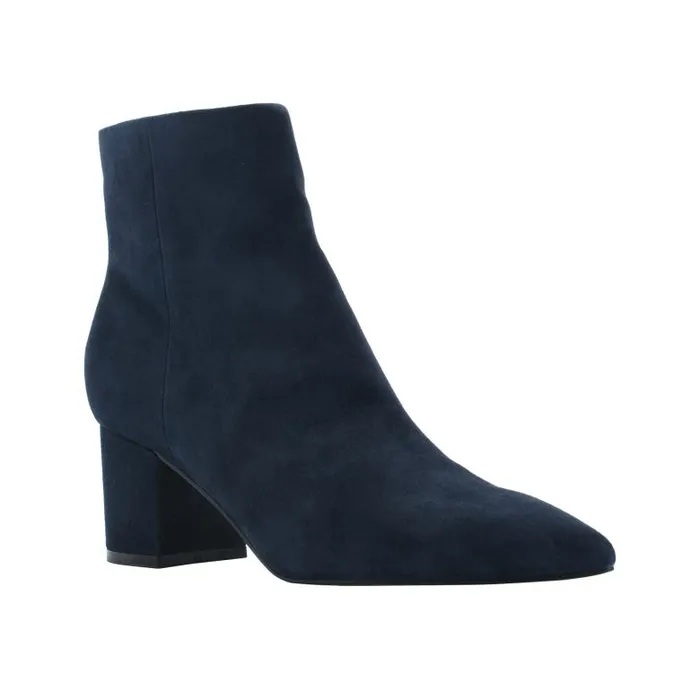 Marc Fisher Booties Women Jarli Pointy Ankle Bootie Navy Suede