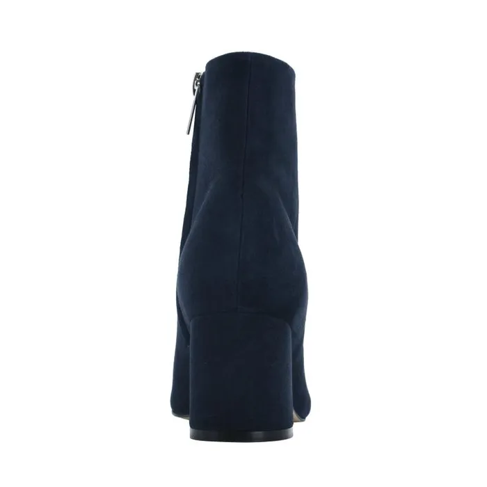 Marc Fisher Booties Women Jarli Pointy Ankle Bootie Navy Suede
