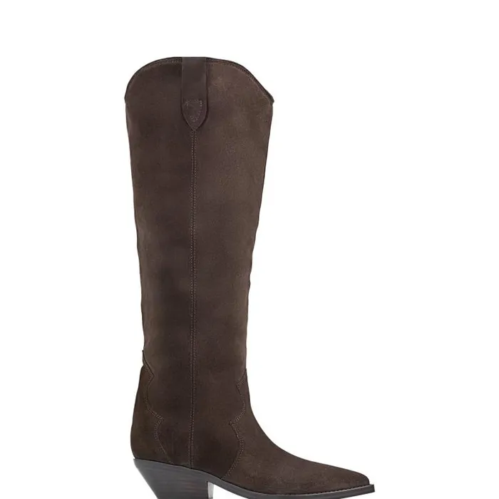 Marc Fisher Boots and Booties Women Ander Western Boot Dark Brown Suede
