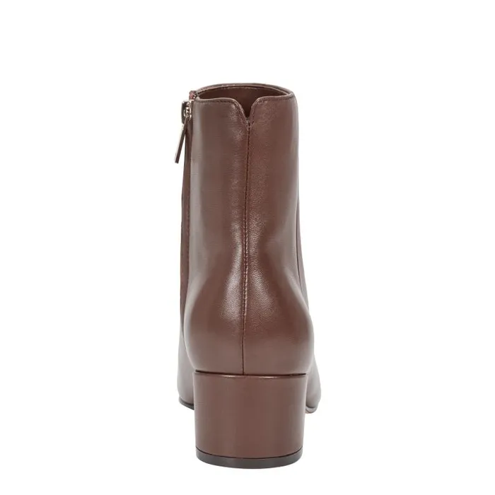 Marc Fisher Boots and Booties Women Leonna Ankle Bootie Dark Brown Leather