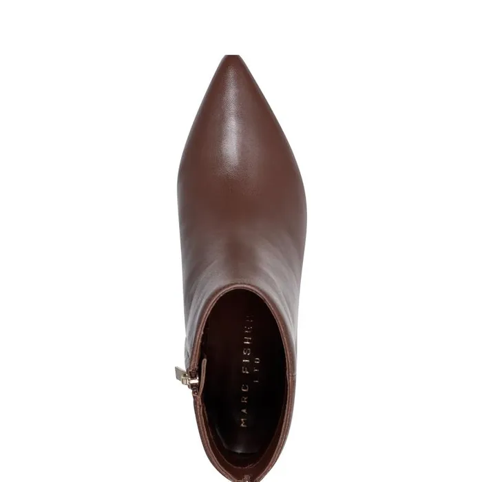 Marc Fisher Boots and Booties Women Leonna Ankle Bootie Dark Brown Leather