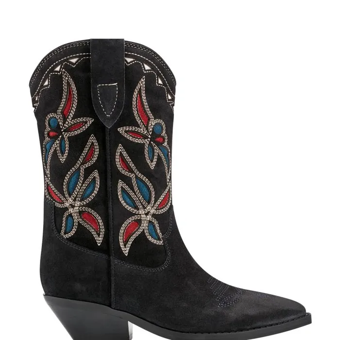 Marc Fisher Boots Women Trista Western Boot Dark Blue Suede