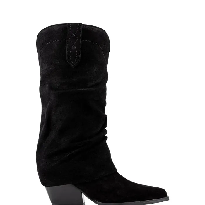 Marc Fisher Casual Boots Women Calysta Block Heel Pointy Toe Boot Black