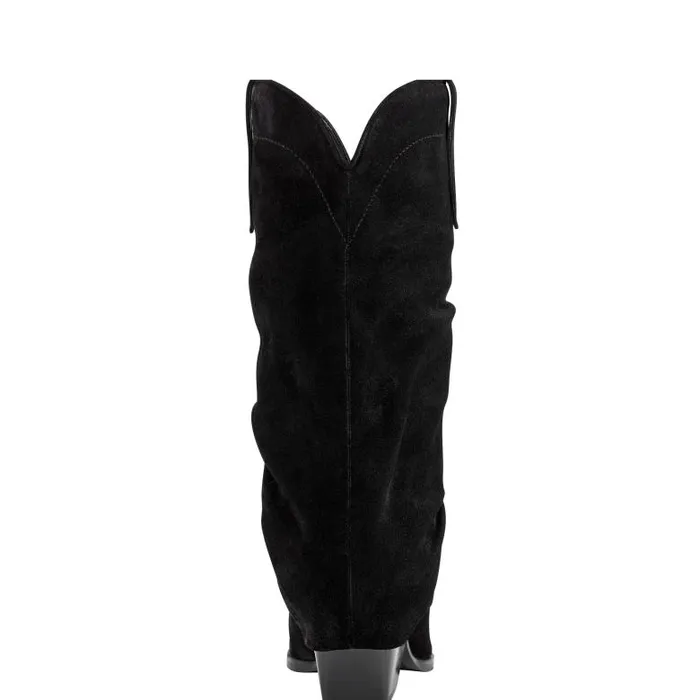 Marc Fisher Casual Boots Women Calysta Block Heel Pointy Toe Boot Black