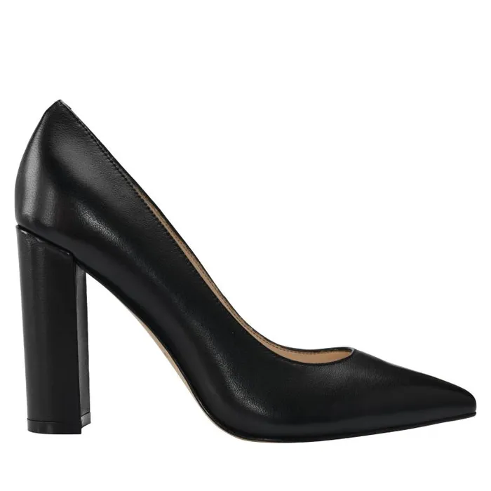 Marc Fisher Heels and Pumps Women Abilene Block Heel Pointy Toe Pump Black Leather Marc Fisher Heels and Pumps Women Abilene Block Heel Pointy Toe Pump Black Leather
