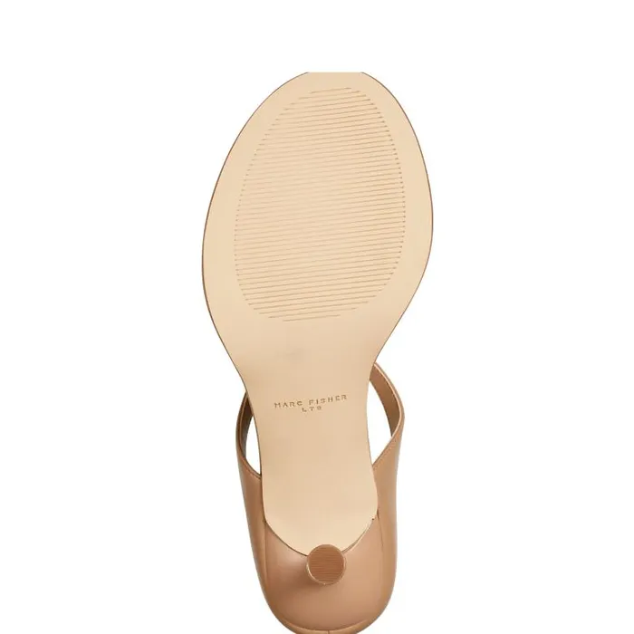 Marc Fisher Heels and Pumps Women Alonde Heeled Slide Sandal Medium Natural Leather