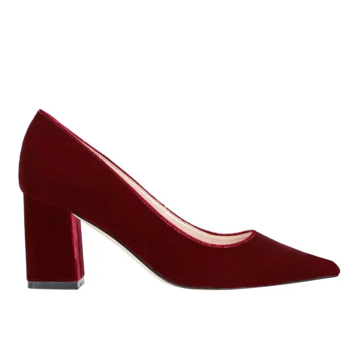 Marc Fisher Heels and Pumps Women Zala Block Heel Pointy Toe Pump Dark Red Velvet Marc Fisher Heels and Pumps Women Zala Block Heel Pointy Toe Pump Dark Red Velvet